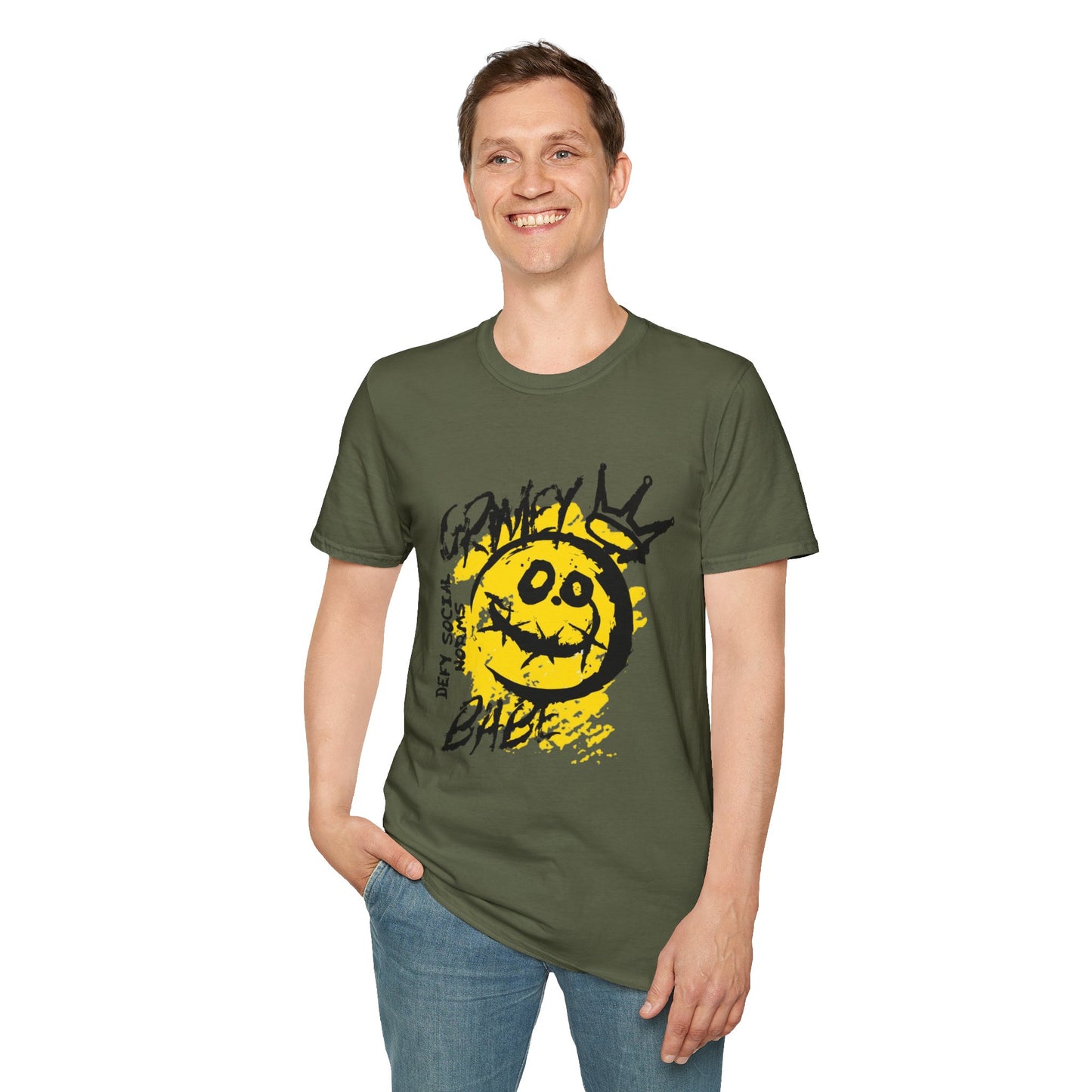Graphic Tee Grimey Limited Edition — 'Trust Your Crazy Idea' Smiley Face Streetwear T‑Shirt