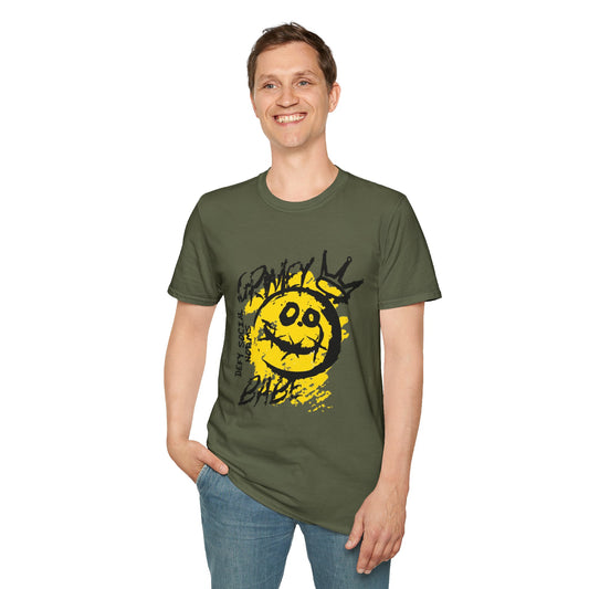 Graphic Tee Grimey Limited Edition — 'Trust Your Crazy Idea' Smiley Face Streetwear T‑Shirt