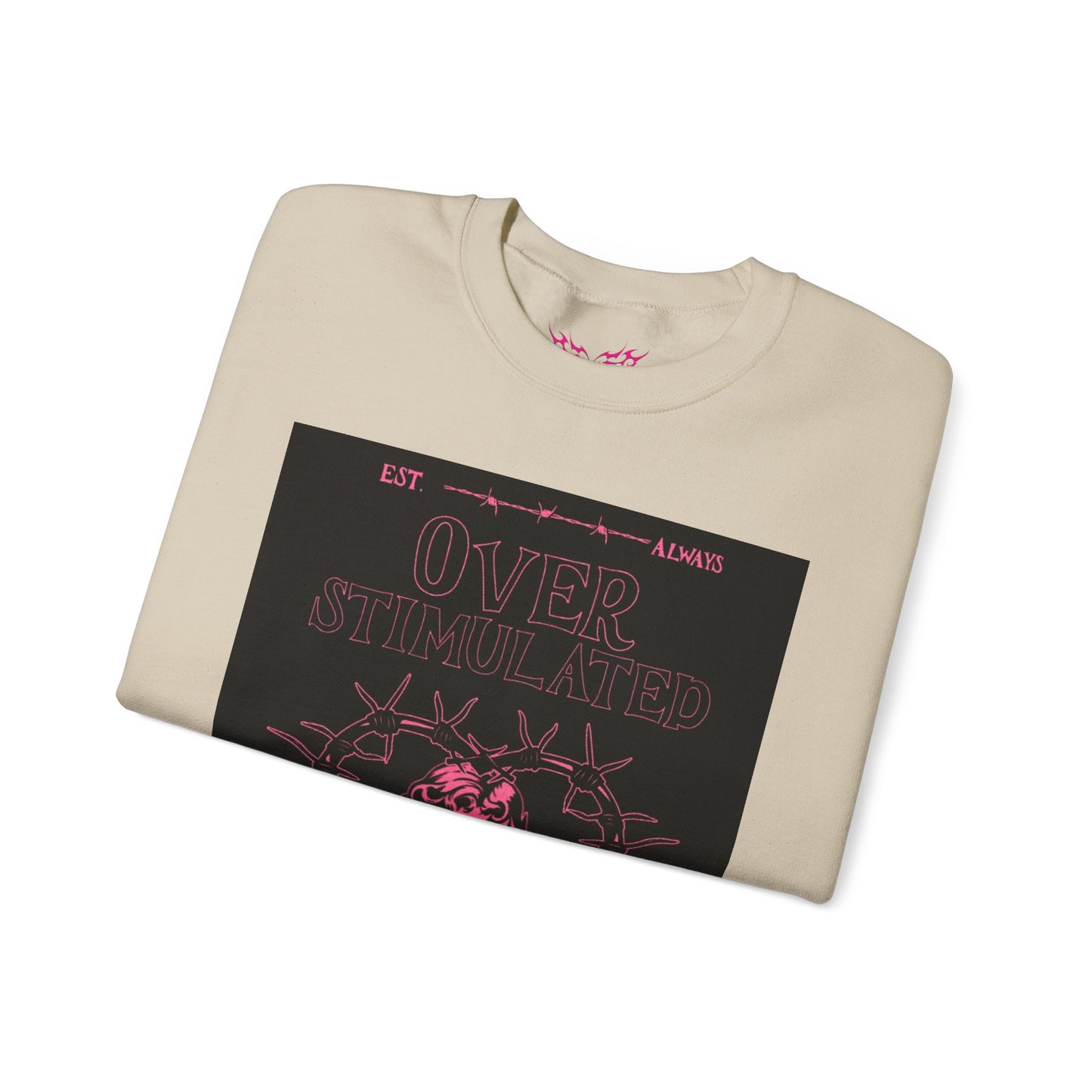 overstimulated  Crewneck Sweatshirt — 'leave me alone' Gothic Rose Design