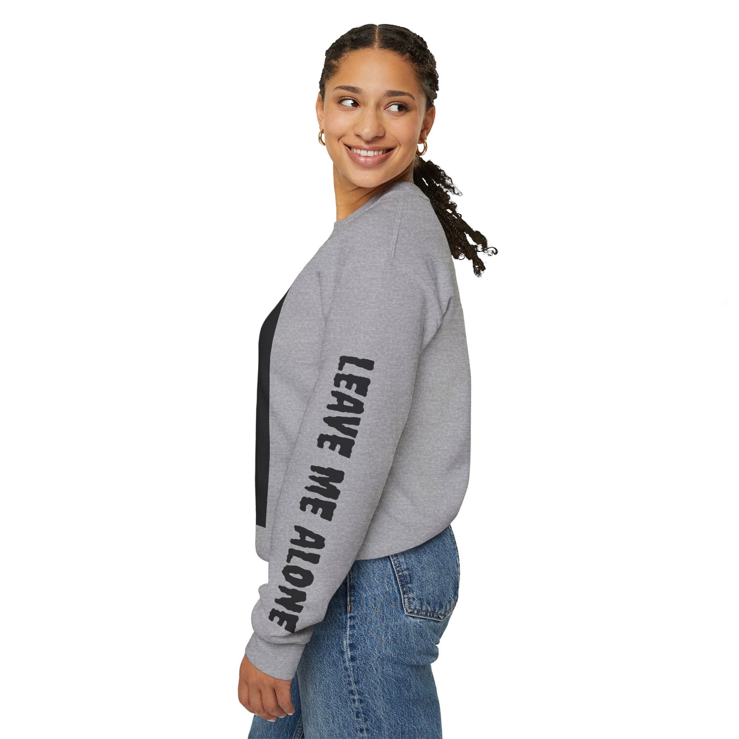 overstimulated  Crewneck Sweatshirt — 'leave me alone' Gothic Rose Design