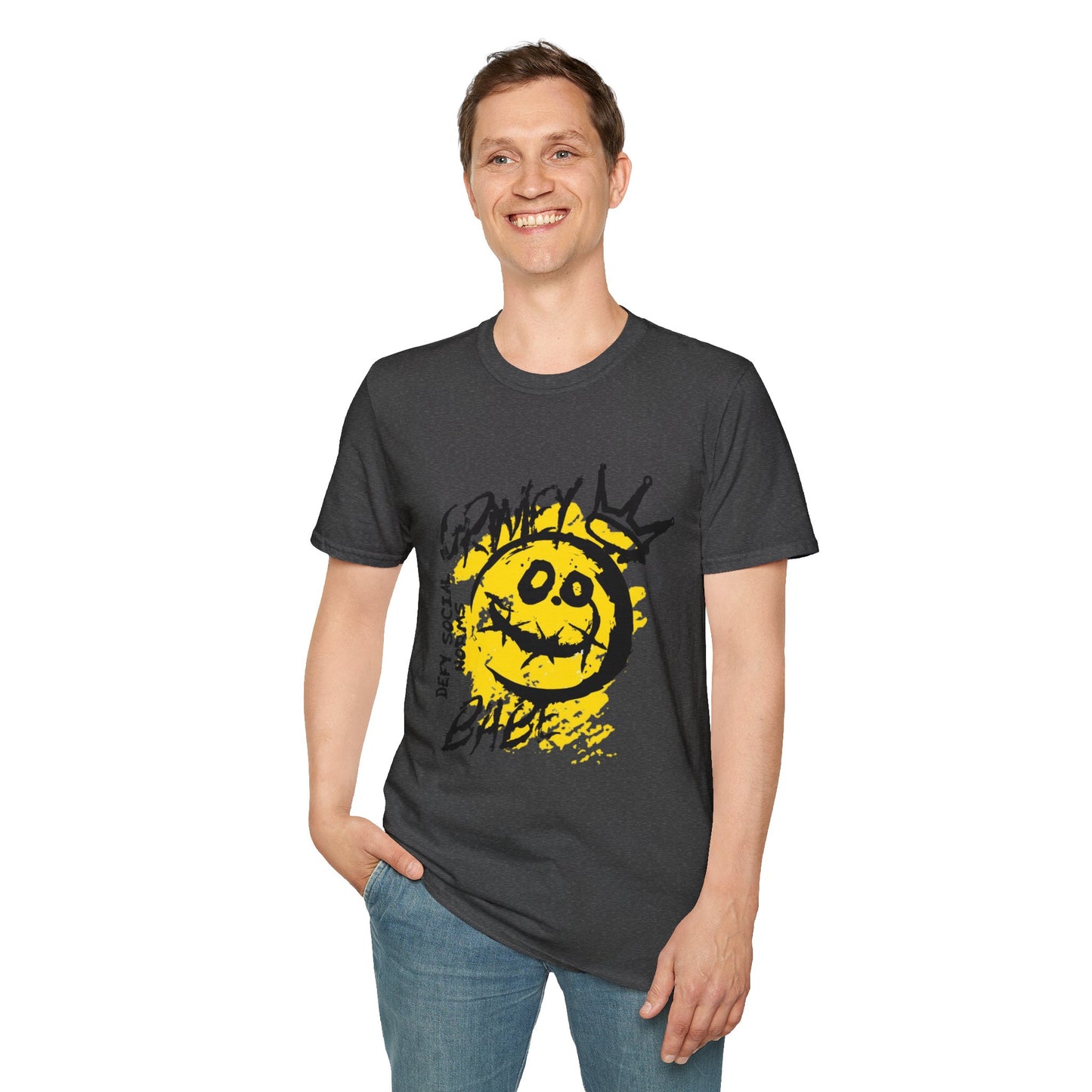 Graphic Tee Grimey Limited Edition — 'Trust Your Crazy Idea' Smiley Face Streetwear T‑Shirt