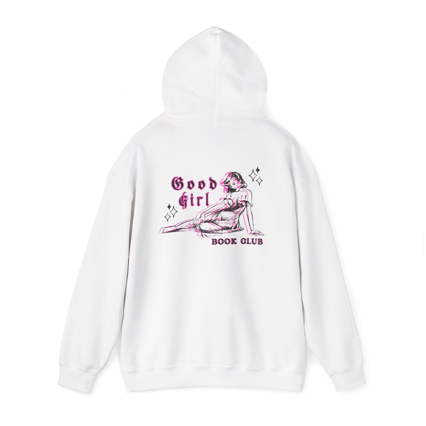 Good Girl Book Club Hoodie — Retro Pinup Reading Club Pullover