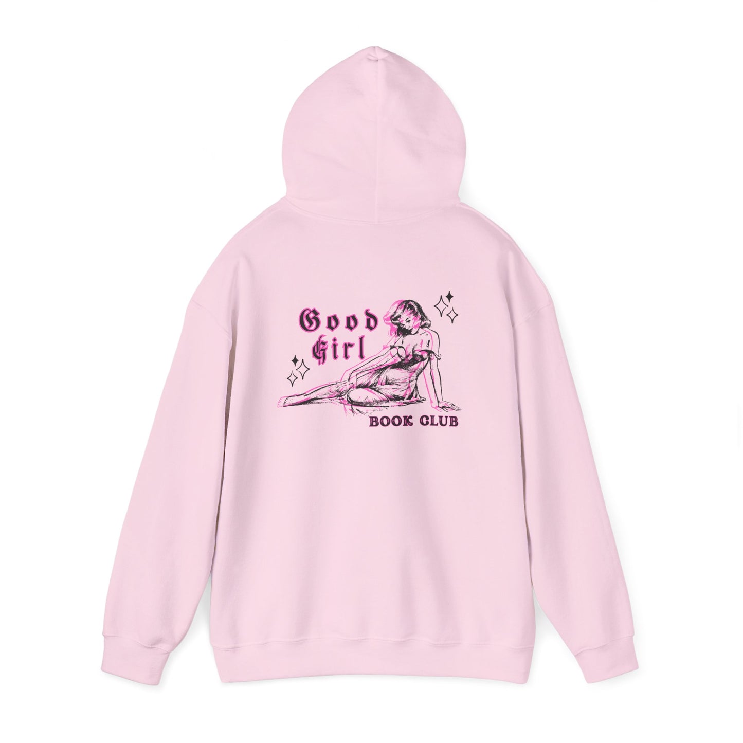 Good Girl Book Club Hoodie — Retro Pinup Reading Club Pullover
