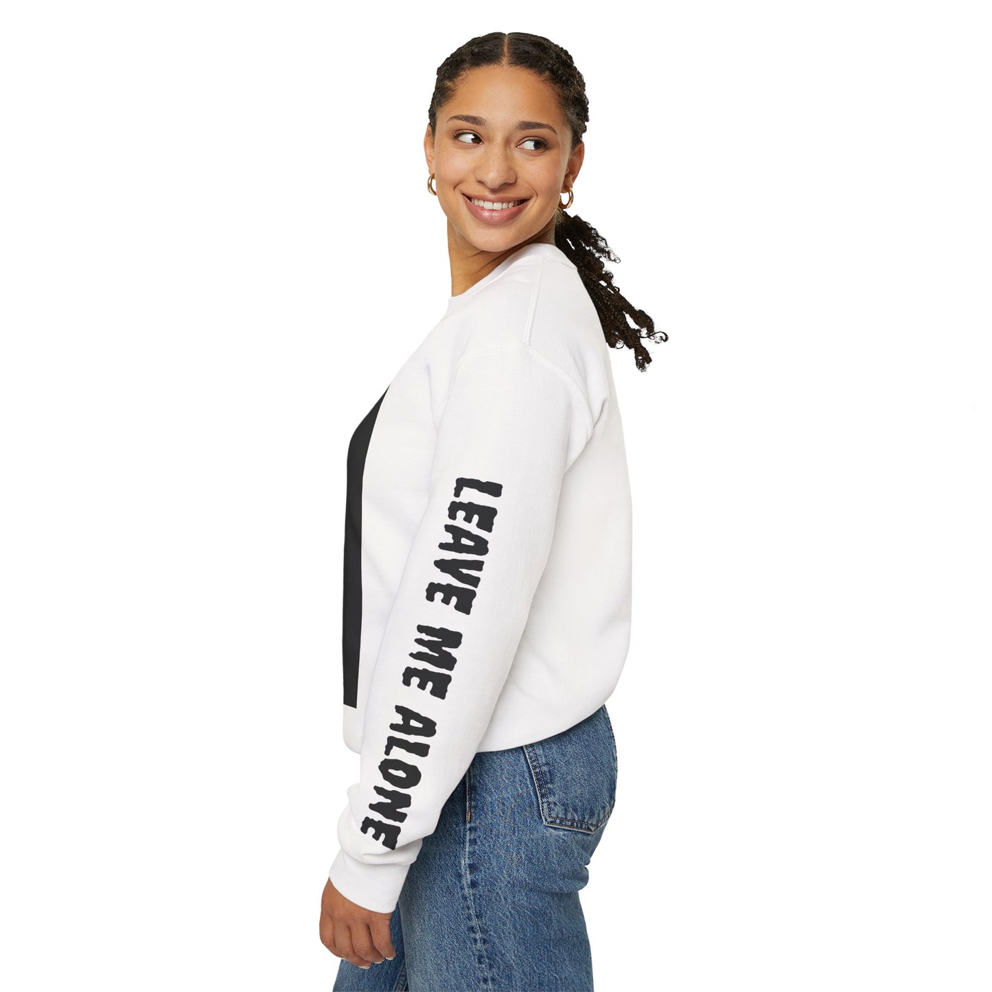 overstimulated  Crewneck Sweatshirt — 'leave me alone' Gothic Rose Design