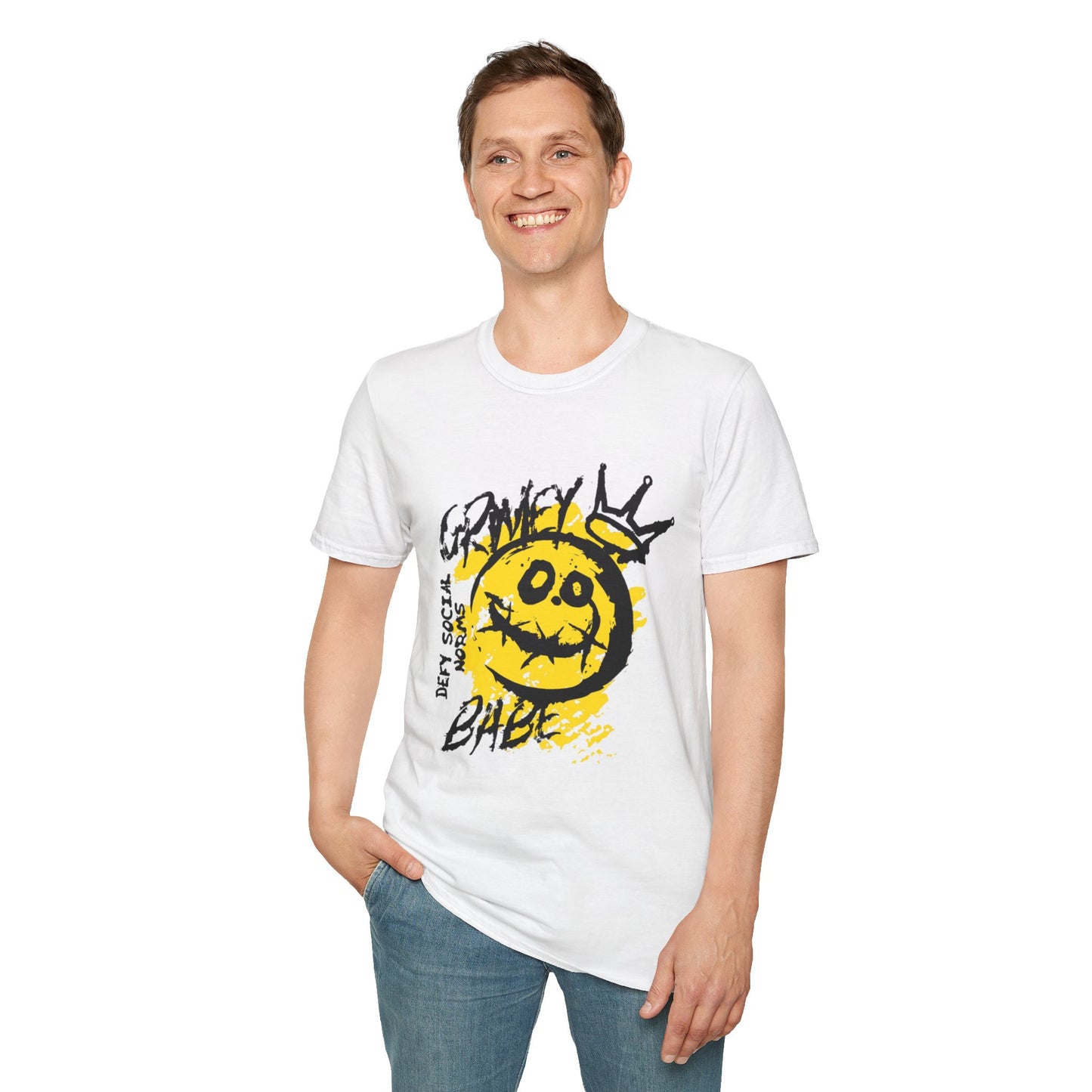 Graphic Tee Grimey Limited Edition — 'Trust Your Crazy Idea' Smiley Face Streetwear T‑Shirt