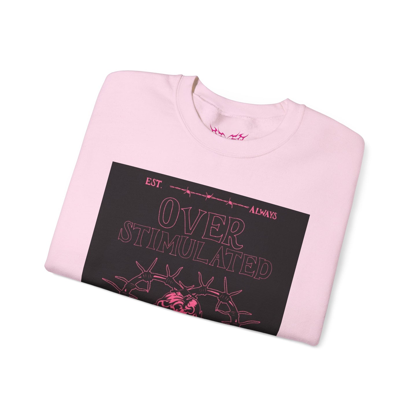 overstimulated  Crewneck Sweatshirt — 'leave me alone' Gothic Rose Design