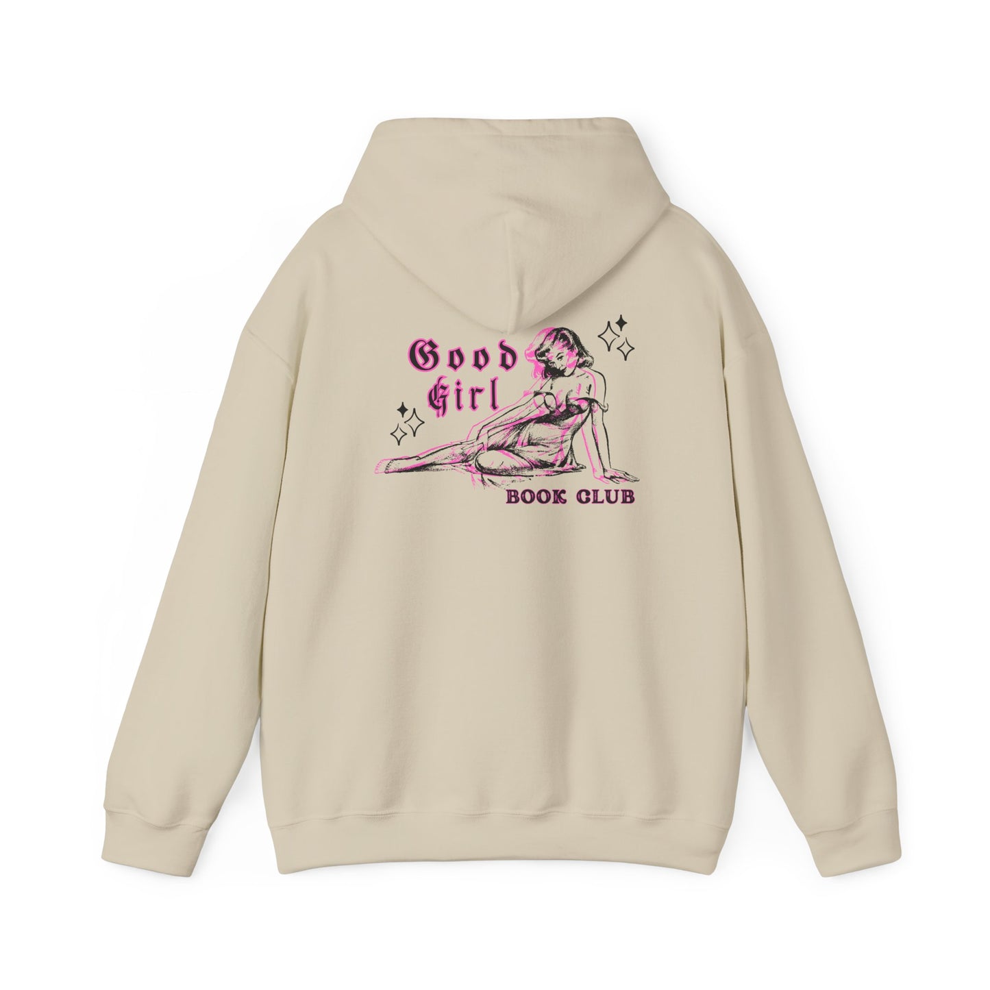 Good Girl Book Club Hoodie — Retro Pinup Reading Club Pullover