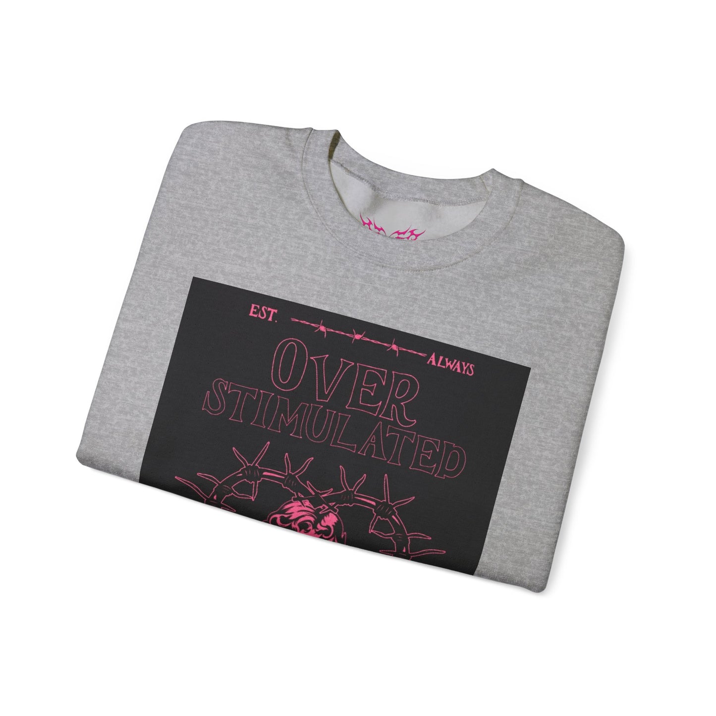 overstimulated  Crewneck Sweatshirt — 'leave me alone' Gothic Rose Design