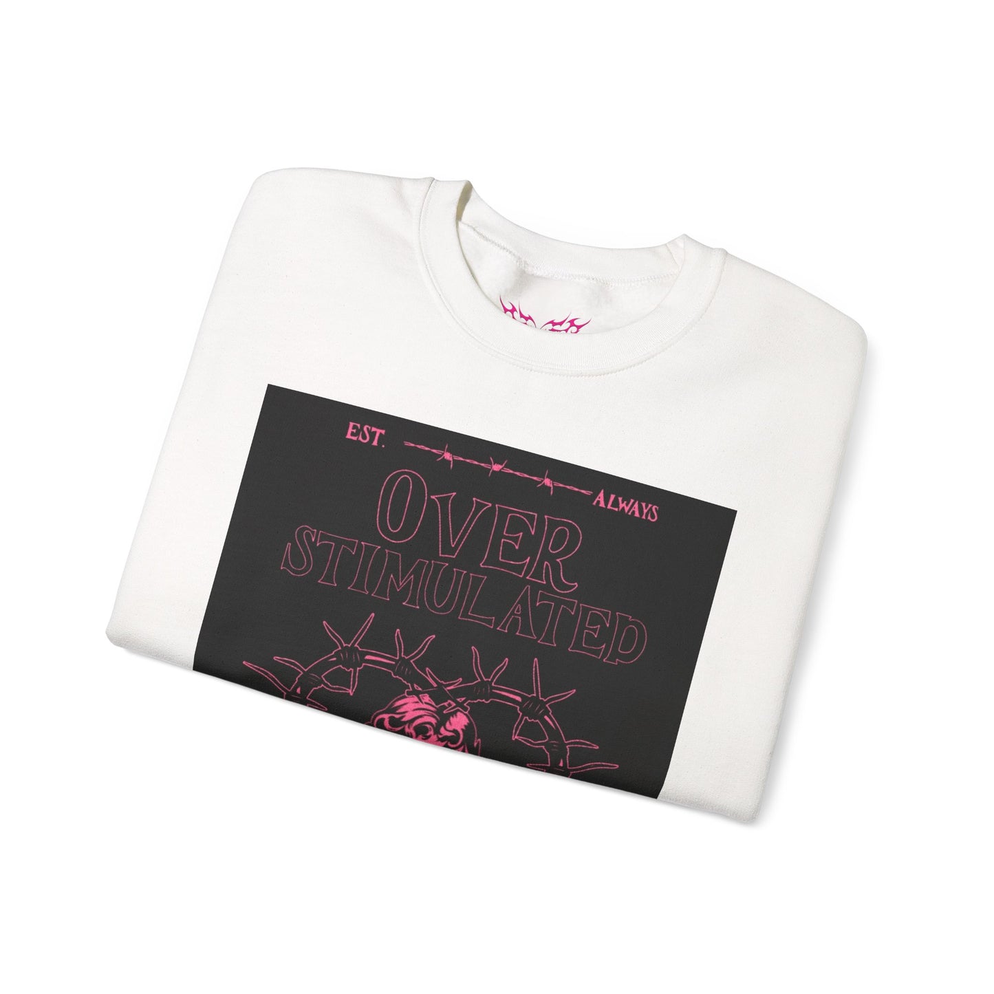 overstimulated  Crewneck Sweatshirt — 'leave me alone' Gothic Rose Design