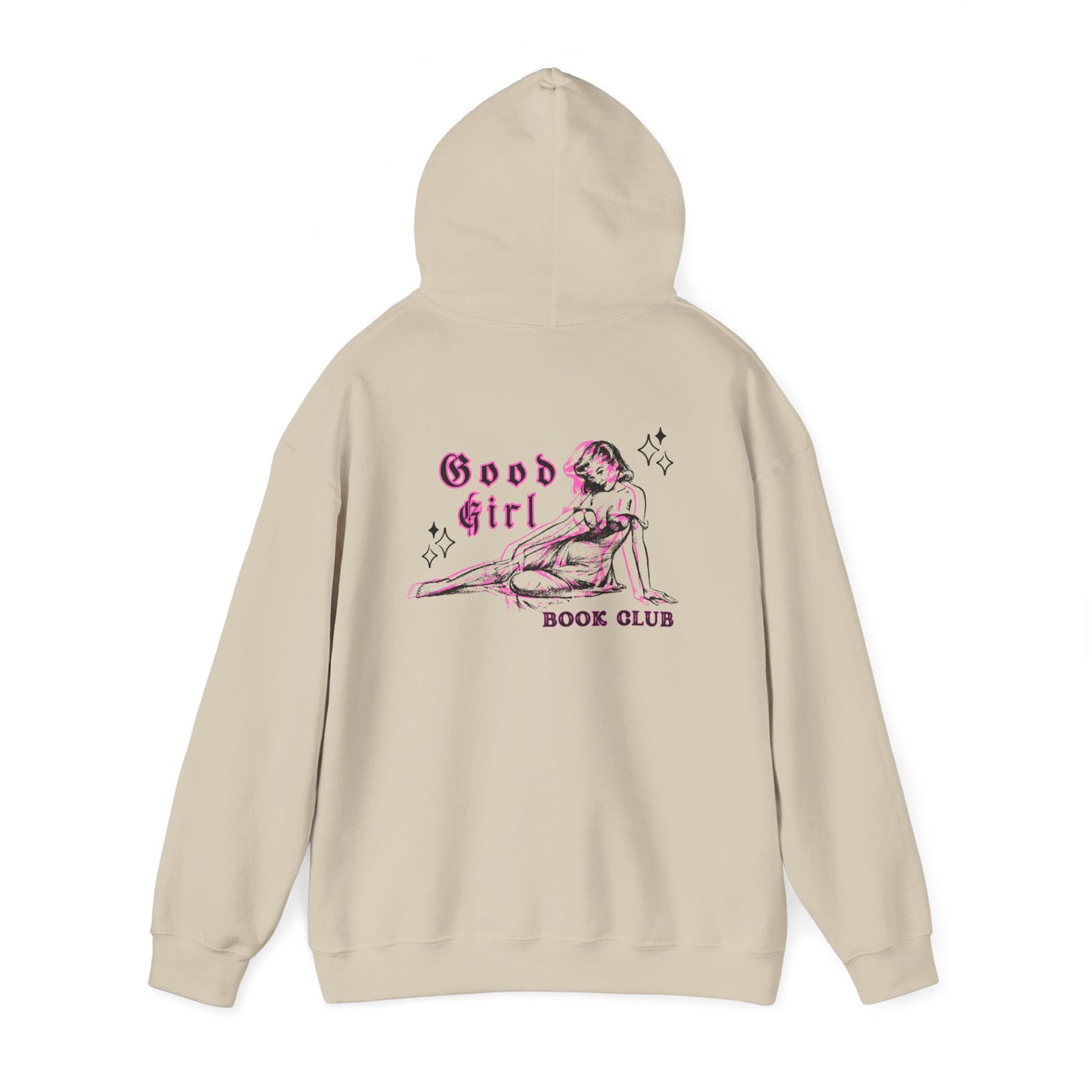 Good Girl Book Club Hoodie — Retro Pinup Reading Club Pullover
